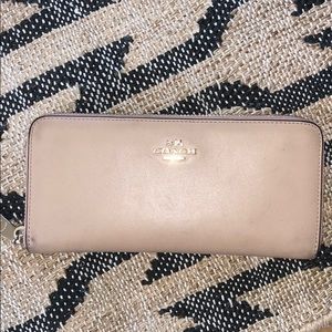 tan leather coach wallet